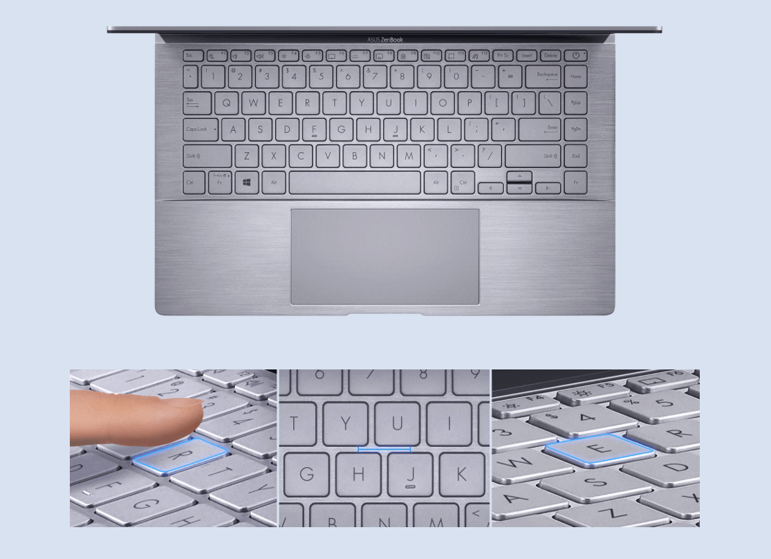 Bàn phím dễ làm quen của ZenBook 14 Q470IQ
