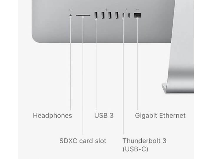 iMac 2019 21.5inch trang bị đầy đủ cổng kết nối tốc độ cao