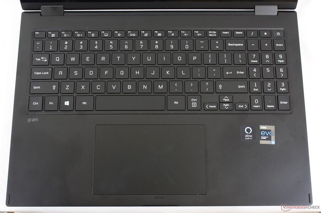 Bàn phím có đẩy đủ dãy phím phụ của LG Gram 16 2-in-1