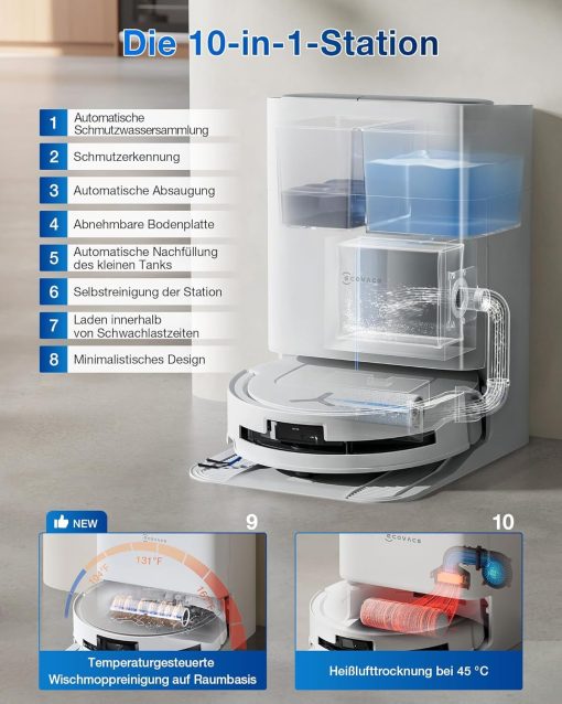 Robot hút bụi lau nhà Ecovacs Deebot T80 Omni - Ảnh 8