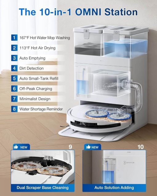 Robot hút bụi Ecovacs Deebot T50 PRO OMNI - Ảnh 4
