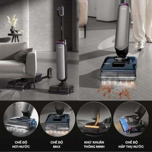 Toàn cảnh Máy Hút Bụi Lau Nhà Tineco Floor One S9 Artist Steam sẵn sàng cho công việc vệ sinh, biểu tượng của sự sạch sẽ và tiện nghi.