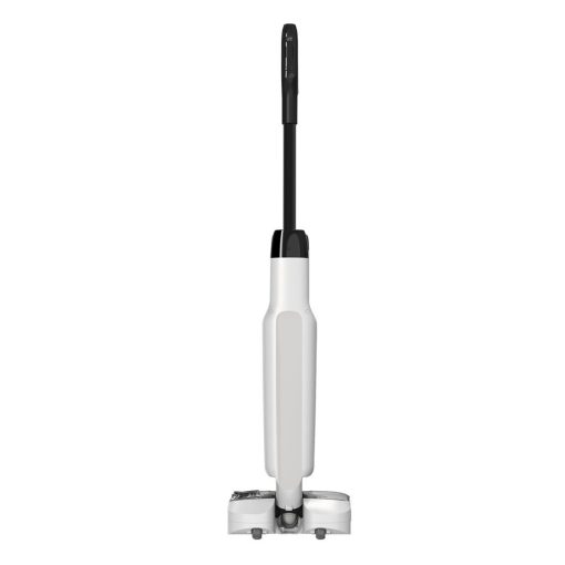 Tineco S6 Stretch Pro đang nghiêng 180 độ, minh họa khả năng làm sạch linh hoạt dưới gầm nội thất.